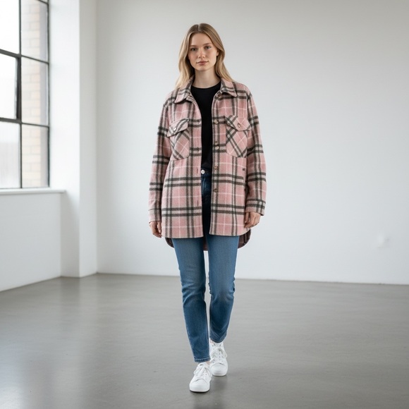 Blank NYC Pink Plaid Top in One And Only - Picture 2 of 8